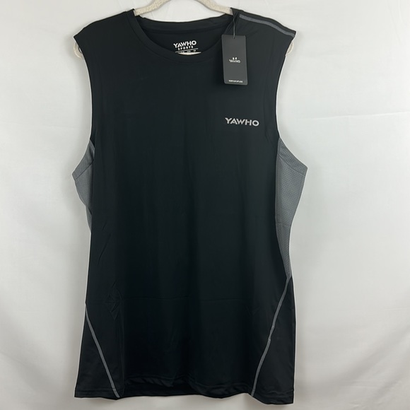 Men's Tank Tops Quick Dry Workout Swim Beach Shirts Sleeveless Large - Picture 6 of 11